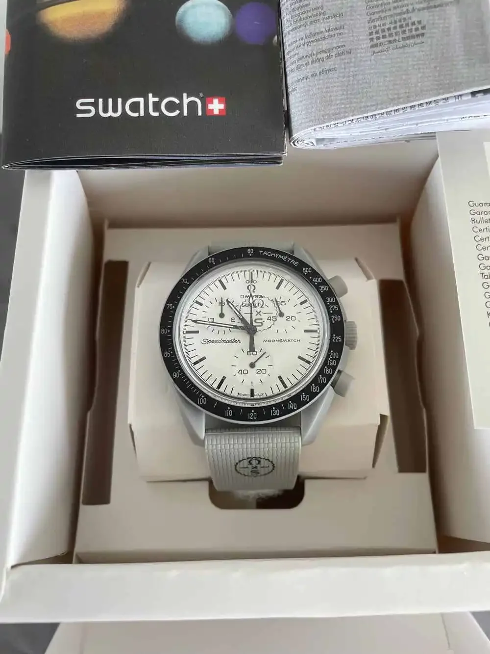 NWOT Men's OMEGA x Swatch Moonswatch 1965 Mission Grey Watch